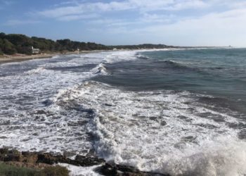 Día de viento en ses Salines, en una imagen de archivo.