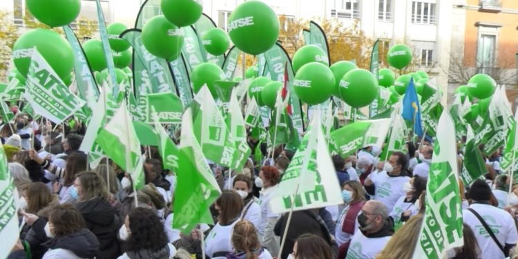 Imagen de archivo de una protesta de SATSE. Imagen cedida por el Sindicato.