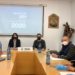 La presidenta del Consell de Formentera, Ana Juan, i el conseller insular d’Economia i Hisenda, Bartomeu Escandell, amb el president del Consell Econòmic i Social (CES), Rafel Ballester Salvà, el secretari del CES, Josep Valero, i la cap d’Estudis, Ana Garau. Consell Insular.