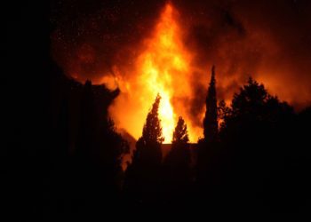 Incendio en Sant Josep del pasado agosto. Fotografía de Lorena Portero.