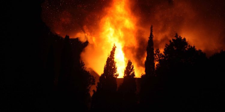 Incendio en Sant Josep del pasado agosto. Fotografía de Lorena Portero.
