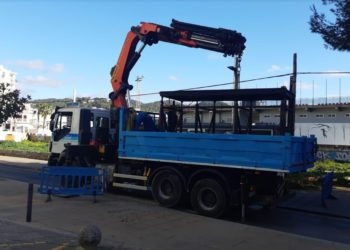 Imagen de los trabajos iniciados este miércoles. Ay. Sant Antoni.