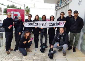 Una de las protestas de trabajadores de IB3 Ibiza que denunciaban la precariedad de su trabajo y reclamaban la internalización