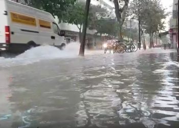 Imagen de archivo de la ciudad de Ibiza tras una intensa lluvia.