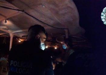 Imagen de archivo de la Policía Local de Sant Josep actuando en una fiesta.