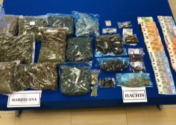 Parte de la droga incautada. Policía Nacional