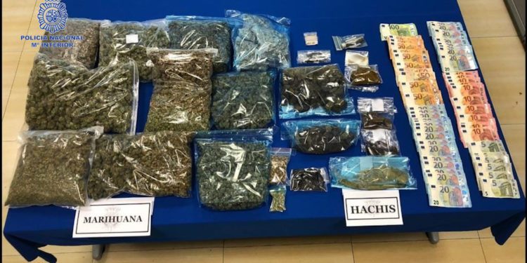 Parte de la droga incautada. Policía Nacional