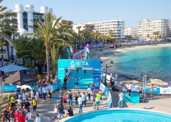 Imagen del Ibiza Maratón, a su llegada a Santa Eulària.
