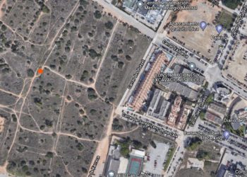 Punto exacto del avistamiento de la serpiente en Ibiza.