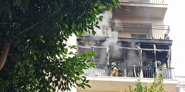 La vivienda afectada por las llamas en la que murió la mujer.