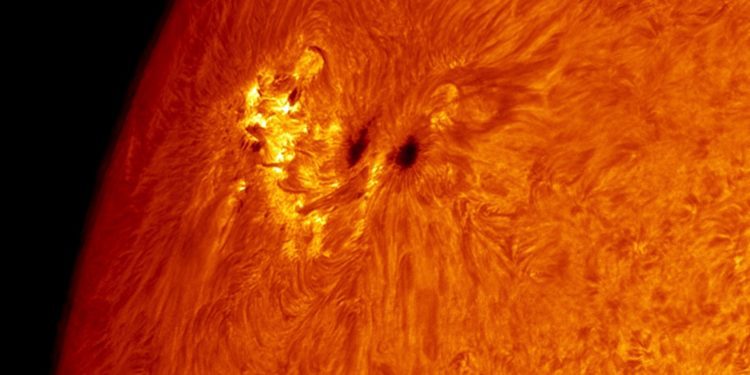 Manchas solares en una imagen de la AAE