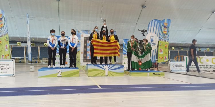 Imagen de uno de los podios logrados por los arqueros insulares