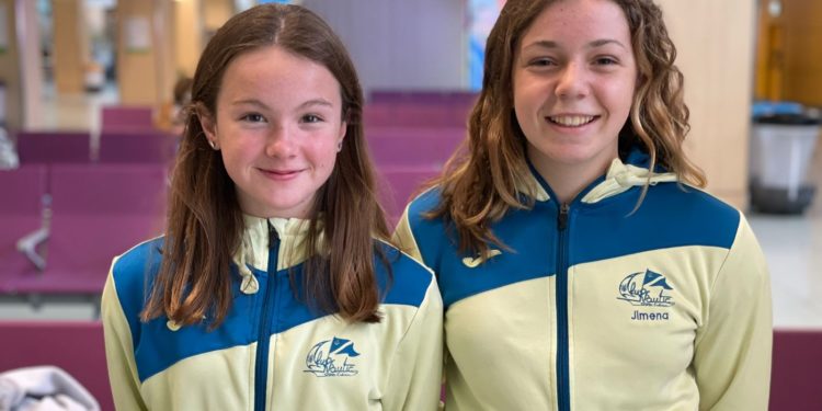 Las nadadoras Marta Bonet y Jimena García en una imagen cedida por el Club Náutico Santa Eulàlia.