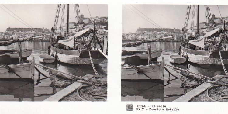 Detall del port de Vila en una fotografia estereoscòpica Rellev (Primera sèrie, núm. 7)