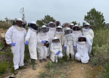 Una visita a las colmenas de abejas en la finca Can Moreno, en Sant Rafel. Imagen cedida por IbizaPreservation.