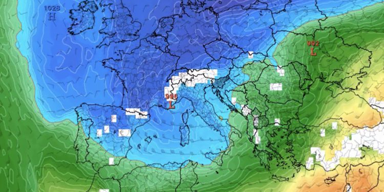 Imagen de la lengua de frío que ha compartido hoy Miquel Salamanca en una proyección de bajada de temperaturas.