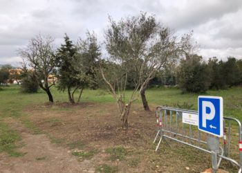 Imatge del nou aparcament a Jesús. Imatge cedida pel PSOE de Santa Eulària.