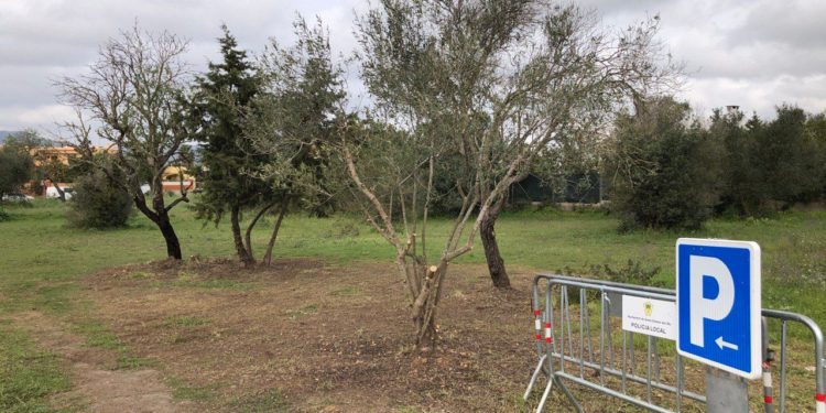 Imatge del nou aparcament a Jesús. Imatge cedida pel PSOE de Santa Eulària.