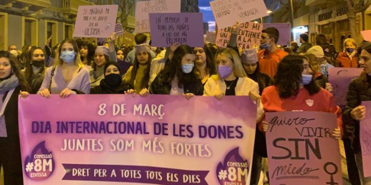 Imagen de archivo de un 8M en Ibiza. Foto: Toni Escandell.