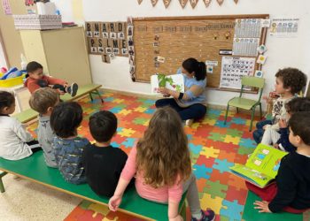 Alumnes d'Infantil del CEIP Mestre Lluís Andreu durant l'activitat. Consell de Formentera.