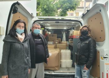 Marta Vilás, a la derecha de la imagen, con Maryana Lukynyuk y Vasyl Danyshenko.