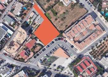 Ubicación del solar, en naranja.