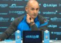 Paco Jémez en una rueda de prensa con la UD