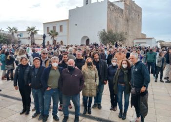 Imagen de la protesta. Foto: Ràdio Illa.