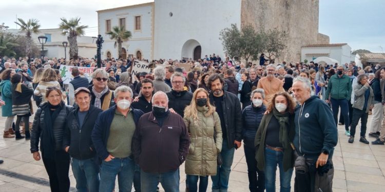 Imagen de la protesta. Foto: Ràdio Illa.