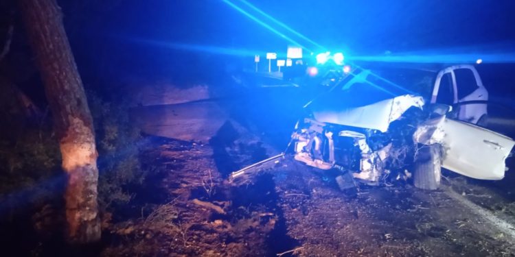 Imagen del vehículo accidentado. Foto: Bombers del Consell Formentera.