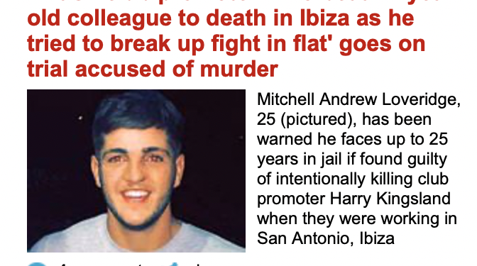 Así titula hoy el Daily Mail el inicio del juicio en Ibiza.