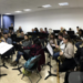 La banda municipal de Santa Eulària durante un ensayo en 2019.