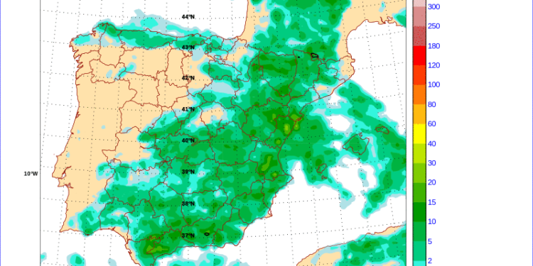 Mapa de predicción para la tarde de hoy martes. Aemet