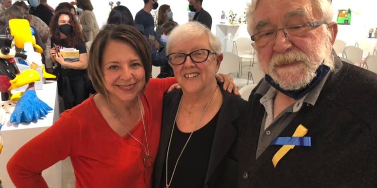 Pep Costa hace solo unos días, el 20 de abril, con Sofía Hernanz, a la izquierda, en la presentación del libro 'Ses Salines. L'orgull d'un poblé'.