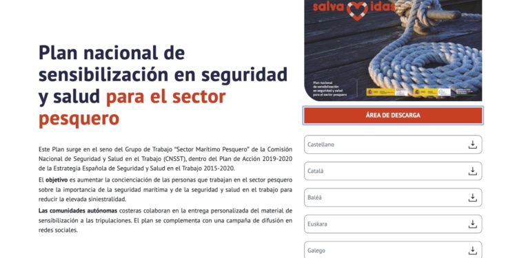 Página web del Ministerio de Trabajo, con la opción 'baléà' en un plan nacional.