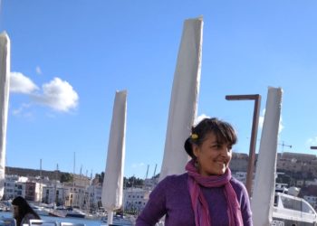 Maria Vila en el puerto de Ibiza. Imagen cedida a Noudiari.