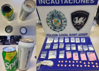 Imagen del material incautado. Policía Local de Sant Josep.