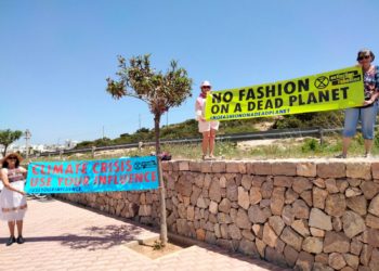 Protesta ecologista en Ibiza. Imagen cedida por Extinction Rebellion.