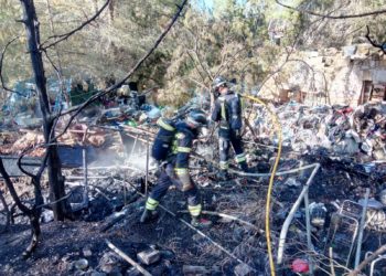 Imagen del incendio. Bomberos Ibiza.