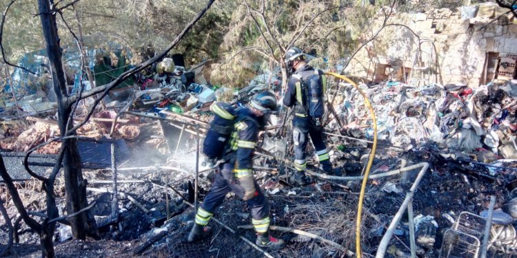 Imagen del incendio. Bomberos Ibiza.
