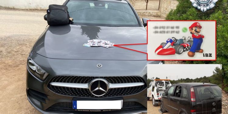 Taxi pirata inmovilizado por la Policía Local de Sant Josep.