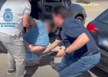 Un instante de la detención. Policía Nacional.