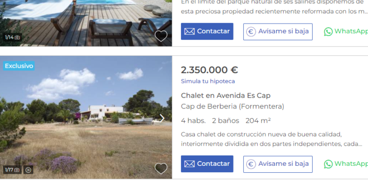 Casas a la venta en Formentera, en el portal Pisos.com