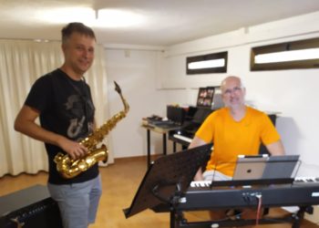 Ensayo de Pere Prieto y Juan Francisco Ballesteros para uno de sus conciertos