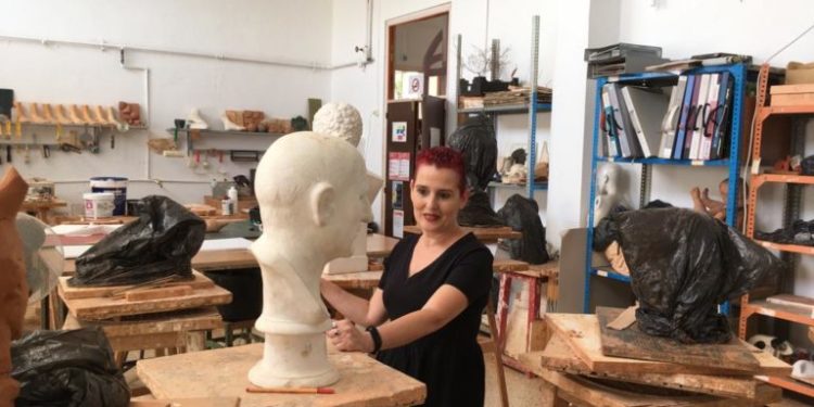 Marian Ferrer en la Escola d'Arts. Foto Toni Escandell