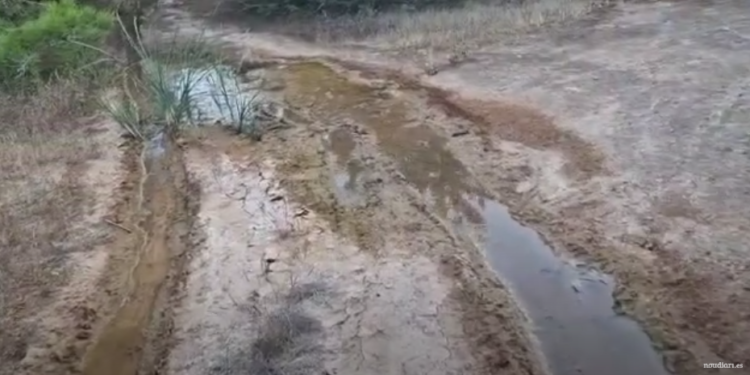 Aspecto actual de la fuga de agua.