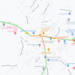 Las zonas en rojo y naranja muestran los tramos donde el tráfico es lento y con frecuentes retenciones en el centro de Sant Josep