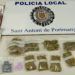 Droga incautada al hombre detenido en el local de West End de Sant Antoni inspeccionado en un primer momento por exceso de ruido.