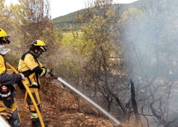 Agentes del Ibanat actuando en un incendio en una imagen de archivo