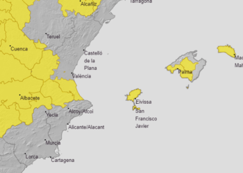 Mapa de avisos para mañana martes de la Aemet